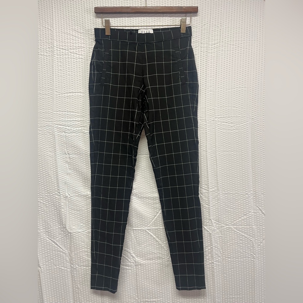 Black and White Grid Pattern Women’s Pants